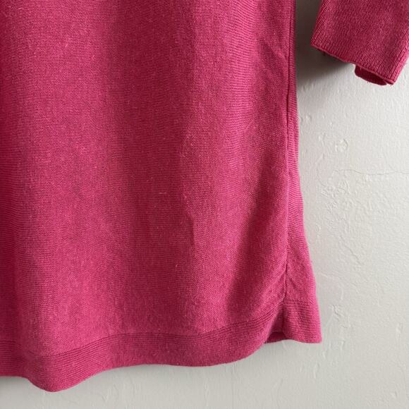 J. Jill Knit Sweater Linen Blend Woman’s S Pink Boat Neck Tunic 3/4 Sleeve - Picture 10 of 10